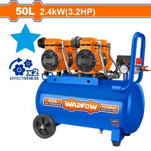 WADFOW كومبرسور هواء كاتم موتيرين 2X1200W(3.2HP) 50L Wadfow