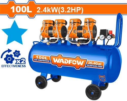 WADFOW كومبرسور هواء كاتم موتيرين 2X1200W(3.2HP) 100L Wadfow