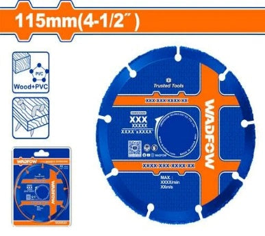 WADFOW 115x22.2mm pvcديسك قص خشب صلب ومطاط و Wadfow