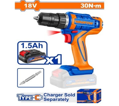 WADFOW 20V1Batt 1.5Ah Type-C 10mm 30N.m BL مقدح بطارية Wadfow