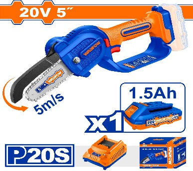 WADFOW 20V 5" 1 Batt 1.5Ah+Char  منشار حطب صغير Wadfow
