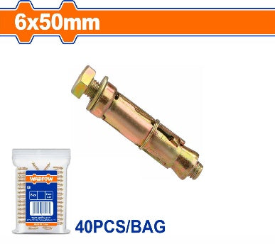 WADFOW 40 Pcs 6x50mm  رول بلوت مع برغي Wadfow