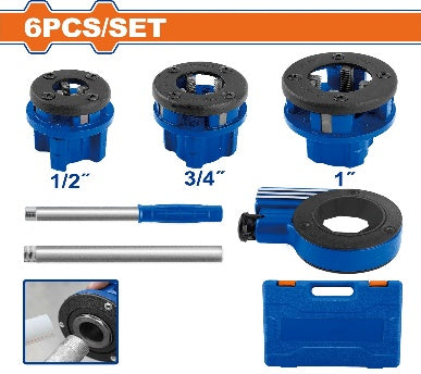 WADFOW 6Pcs (1/2"-3/4"-1") طقم قلووز للقساطل Wadfow