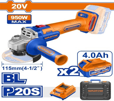 WADFOW  20V 2Batt 4Ah + Char + Box  BL950W   صاروخ على البطارية Wadfow