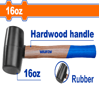 WADFOW 16 Oz / 450 g   مطرقة  كوتشوك مسكة خشب Wadfow