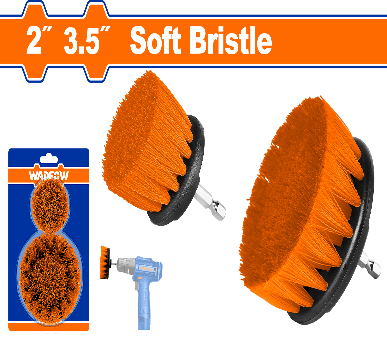WADFOW 2Pcs soft bristle طقم فراشي تنظيف برتقالي Wadfow