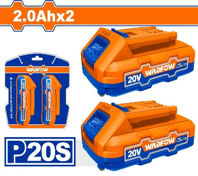 WADFOW 2Pcs 20V 2.0Ah طقم بطاريات ليثيوم Wadfow