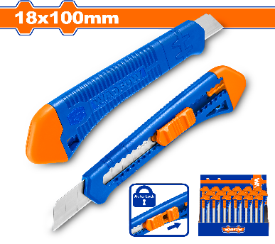 WADFOW 18 mm x 100 mm   سكين شفرة شاسي بلاستك سحب Wadfow