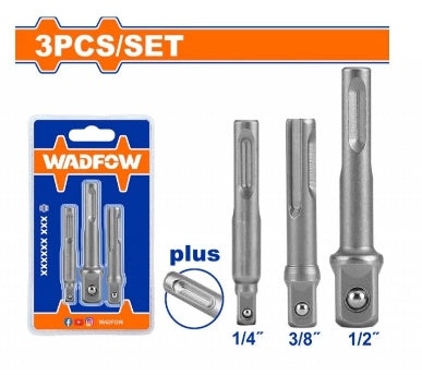 WADFOW 3Pcs 1/4" Hex 150mm (1/4",3/8",1/2") طقم وصلة طربوش Wadfow