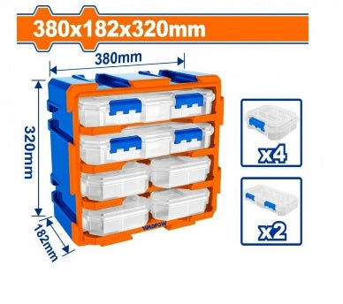 WADFOW 6Pcs 380x182x320mm خزانة علب براغي جارور Wadfow