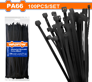 WADFOW 100 Pcs  (550 x 9.0) mm  رباط بلاستك اسود Wadfow