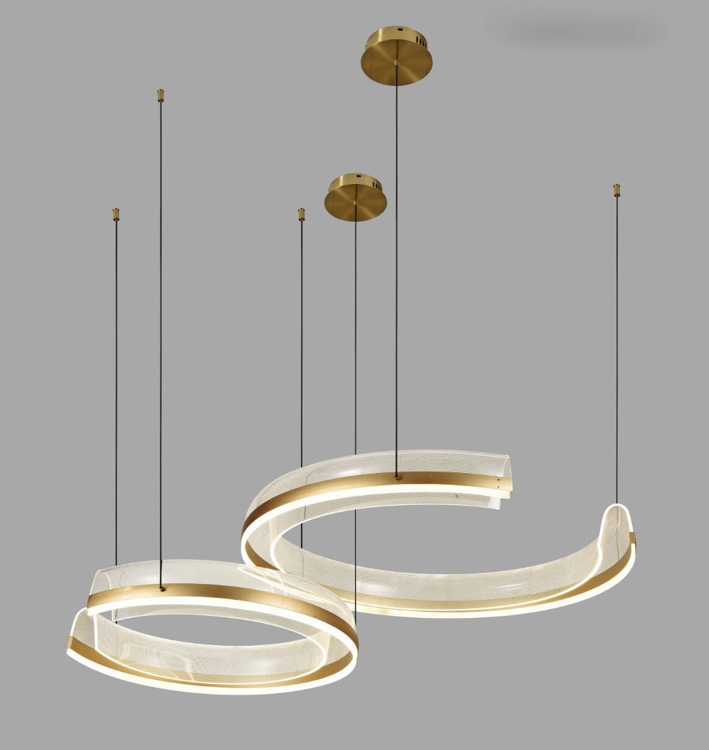 AUR - L1176 - 800 - 50W - WH Modern LED Pendant Light with Double Rings - Lighting - Aura Lighting - Azar Group