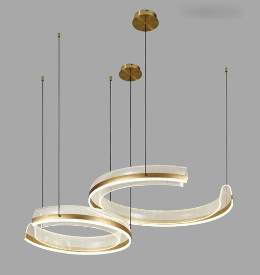 AUR - L1176 - 800 - 50W - WH Modern LED Pendant Light with Double Rings - Lighting - Aura Lighting - Azar Group