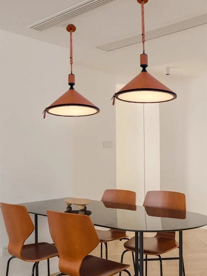 AUR - MD1742 - D470 - BR Tiferet Brown Leather Pendant Light - Lighting - Aura Lighting - Azar Group