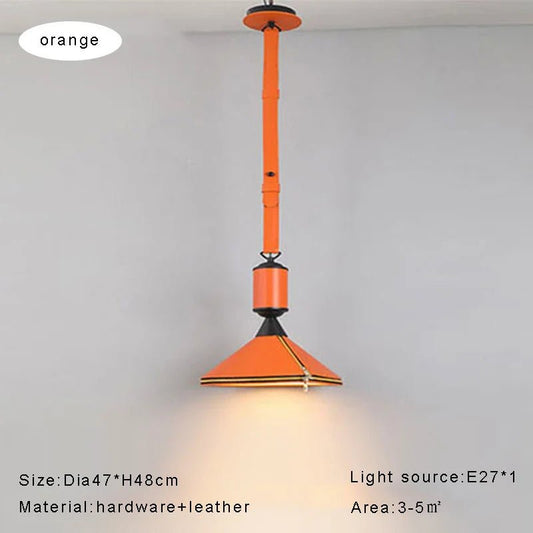 AUR - MD1742 - D470 - OR Tiferet Orange Leather Pendant Light - Lighting - Aura Lighting - Azar Group