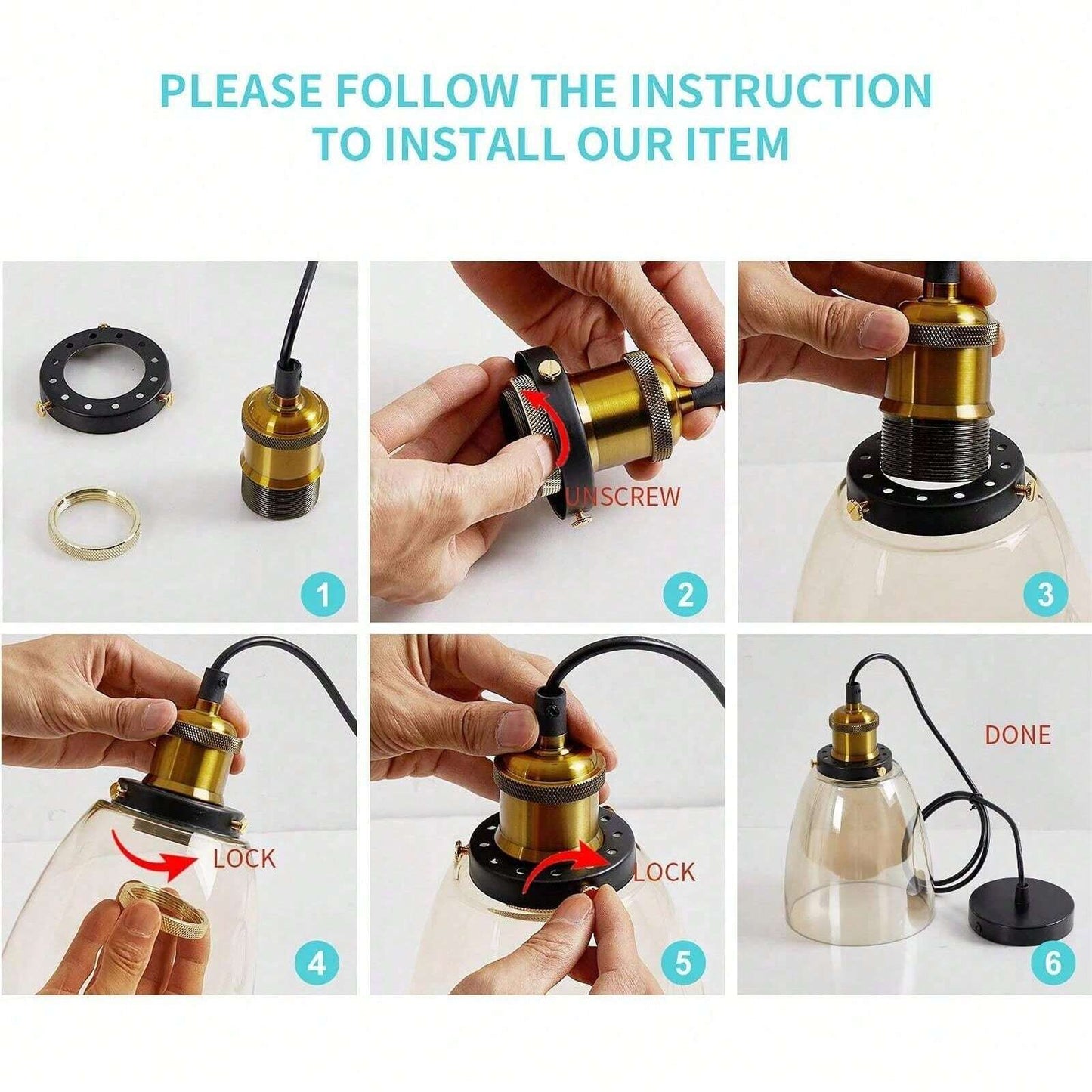 AUR - PEND - 6058 - 1 - YH Vintage - Inspired Glass Pendant Light - Lighting - Aura Lighting - Azar Group