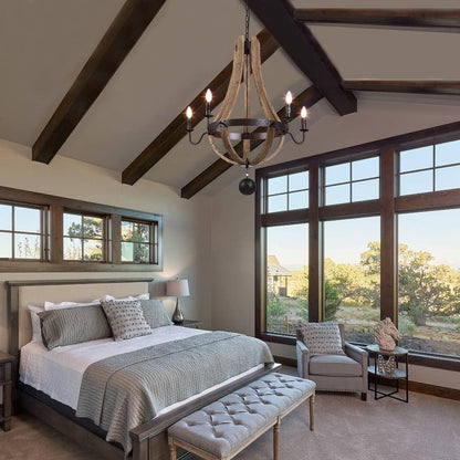 AUR - PEND - SY88020 - 5S Rustic Wine Barrel Chandelier - Lighting - Aura Lighting - Azar Group