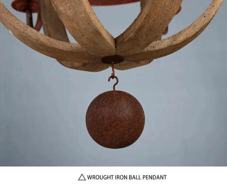 AUR - PEND - SY88020 - D6 Vintage Wood Wine Barrel Chandelier - Lighting - Aura Lighting - Azar Group