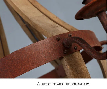 AUR - PEND - SY88020 - D6 Vintage Wood Wine Barrel Chandelier - Lighting - Aura Lighting - Azar Group