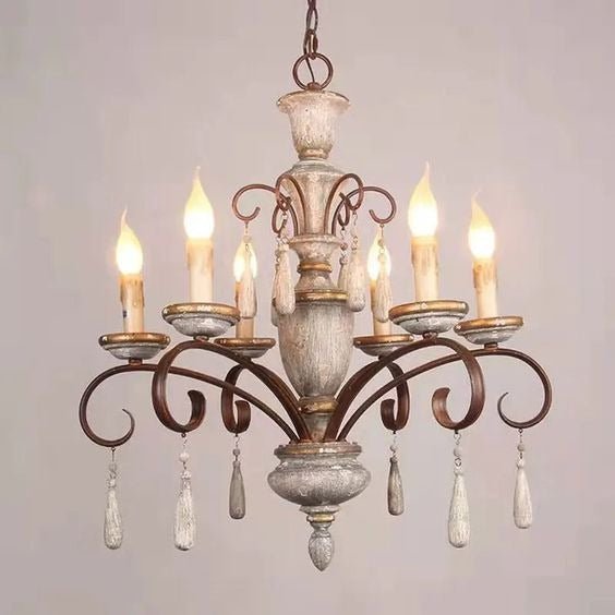 AUR - PEND - SY88121 - 6 Vintage - Inspired 6 - Light Chandelier - Lighting - Aura Lighting - Azar Group