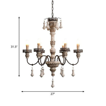 AUR - PEND - SY88137 - 6 Vintage - Inspired 6 - Light Chandelier - Lighting - Aura Lighting - Azar Group