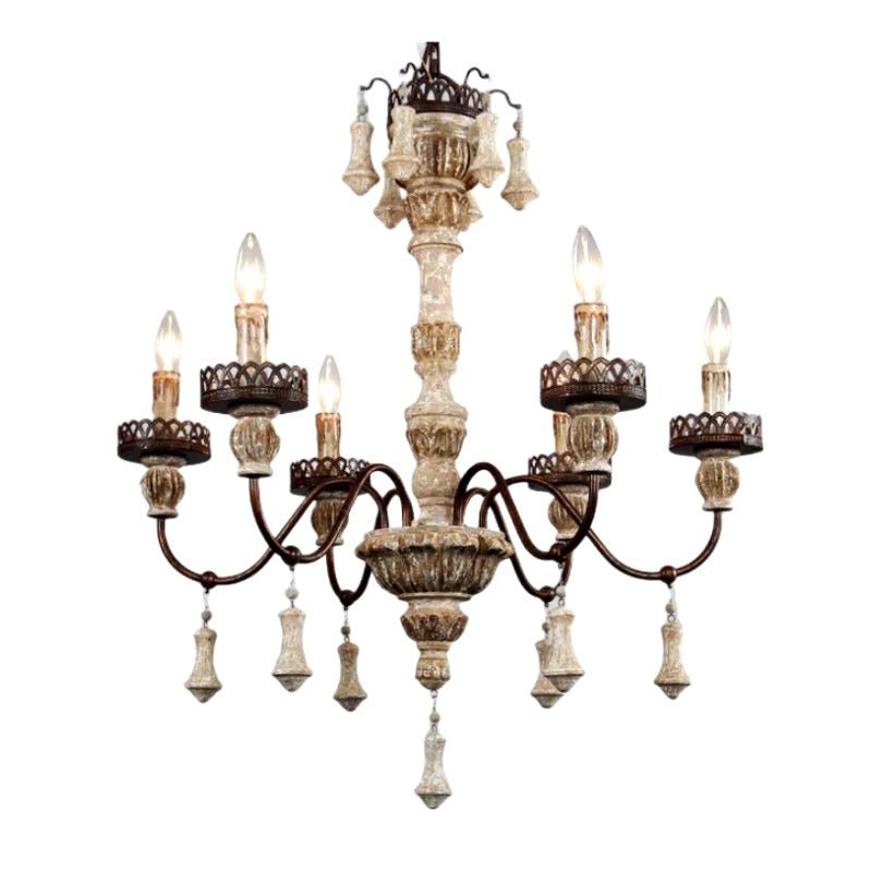 AUR - PEND - SY88137 - 6 Vintage - Inspired 6 - Light Chandelier - Lighting - Aura Lighting - Azar Group