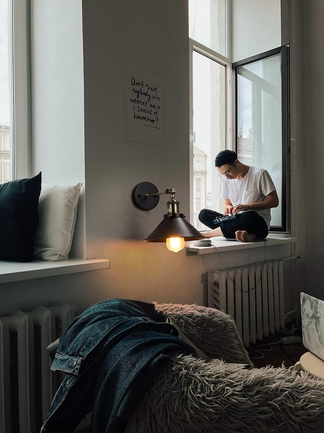 AUR - WL - 6048 - 1W Darleen Black 1 - Light Industrial Wall Sconce - Lighting - Aura Lighting - Azar Group