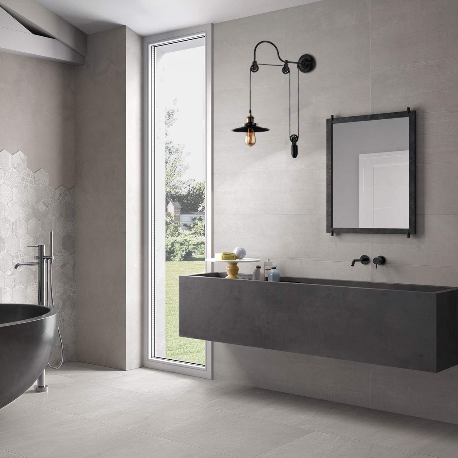 AUR - WL - 6048 - 1WC Darleen Black 1 - Light Industrial Wall Sconce with Adjustable Arm - Lighting - Aura Lighting - Azar Group