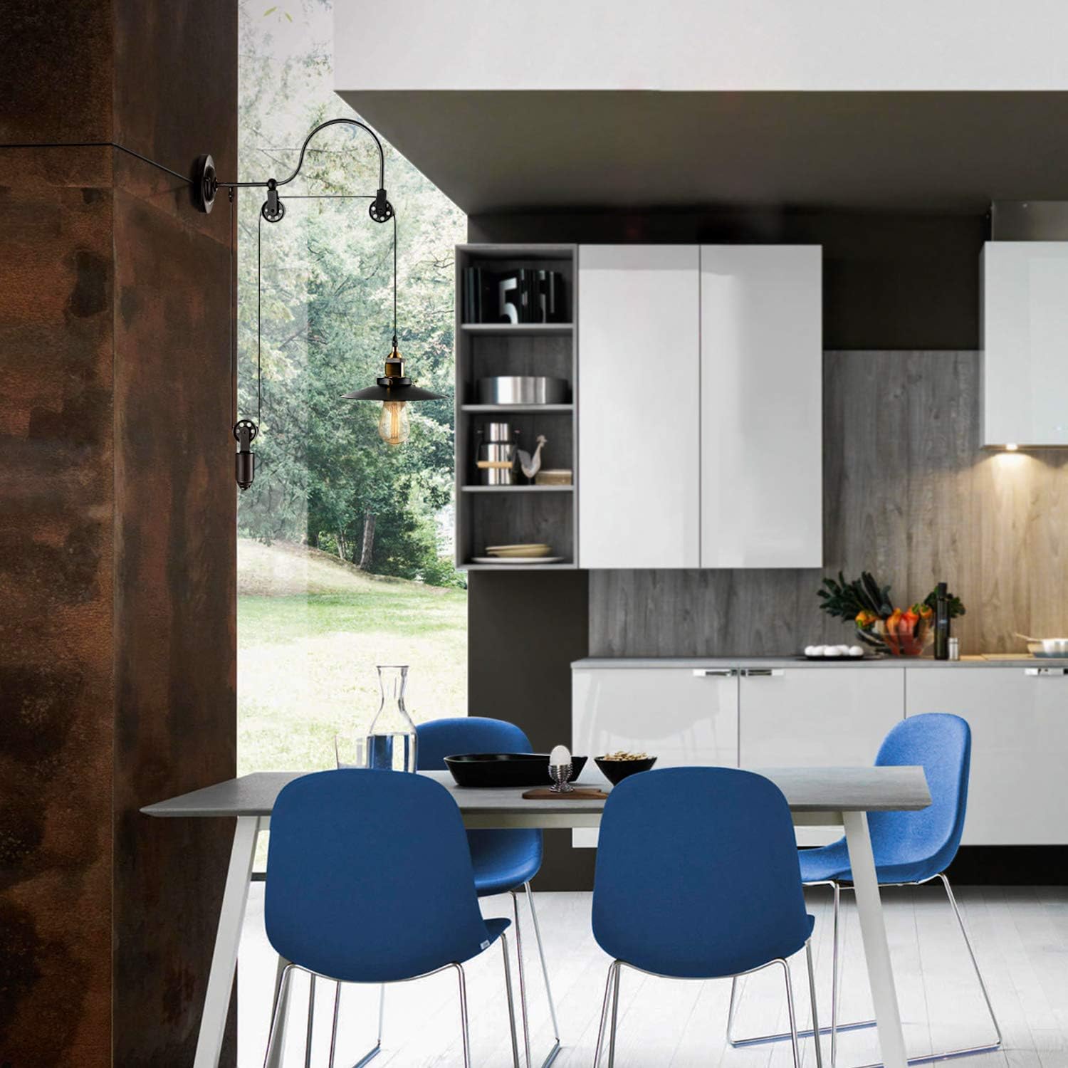 AUR - WL - 6048 - 1WC Darleen Black 1 - Light Industrial Wall Sconce with Adjustable Arm - Lighting - Aura Lighting - Azar Group