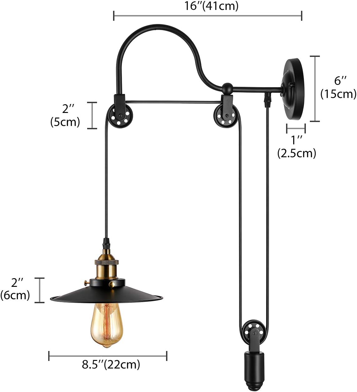 AUR - WL - 6048 - 1WC Darleen Black 1 - Light Industrial Wall Sconce with Adjustable Arm - Lighting - Aura Lighting - Azar Group