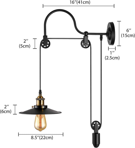 AUR - WL - 6048 - 1WC Darleen Black 1 - Light Industrial Wall Sconce with Adjustable Arm - Lighting - Aura Lighting - Azar Group