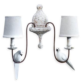 AUR - WL - SY88005 - 2 Molière French Country 2 Light Rusted Arm Doves Sconce - Lighting - Aura Lighting - Azar Group