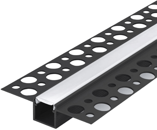 Aura Aluminum Black Profile 13×13mm Trimless with Milky Cover - Aura Lighting - Azar Group