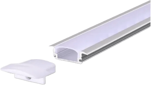 Aura Aluminum Silver Profile 17×07mm Recessed Mounted with Milky Cover - Aura Lighting - Azar Group
