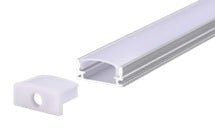 Aura Aluminum Silver Profile 20×10mm Surface Mounted with Milky Cover - Aura Lighting - Azar Group