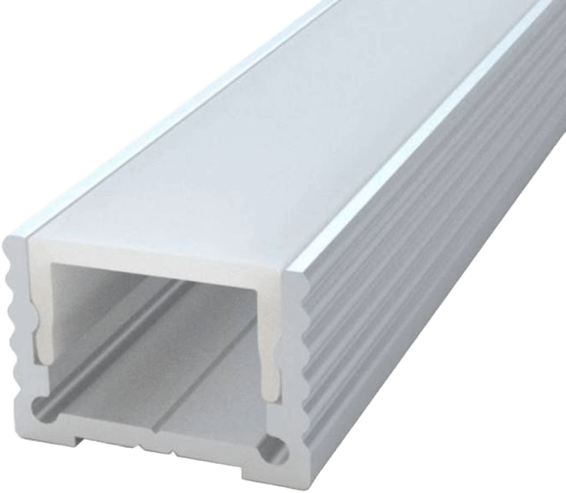 Aura Aluminum Silver Profile 20×20mm Surface Mounted with Milky Cover - Aura Lighting - Azar Group