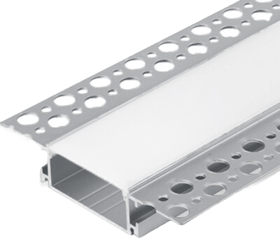 Aura Aluminum Silver Profile 23×13mm Trimless with Milky Cover - Aura Lighting - Azar Group