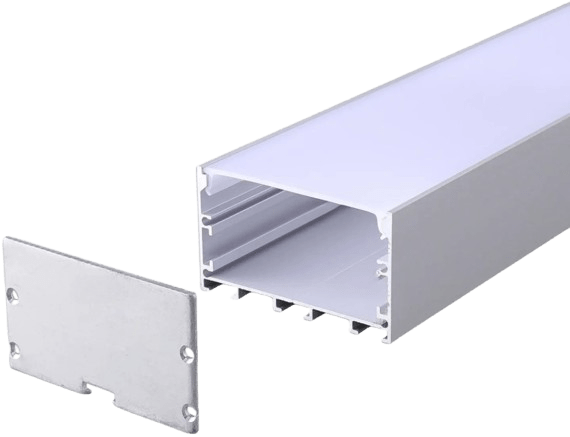 Aura Aluminum Silver Profile 50×20mm Surface Mounted with Milky Cover - Aura Lighting - Azar Group