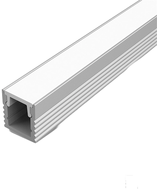 Aura Aluminum Silver Profile 7.8×9mm Surface Mounted with Milky Cover - Aura Lighting - Azar Group