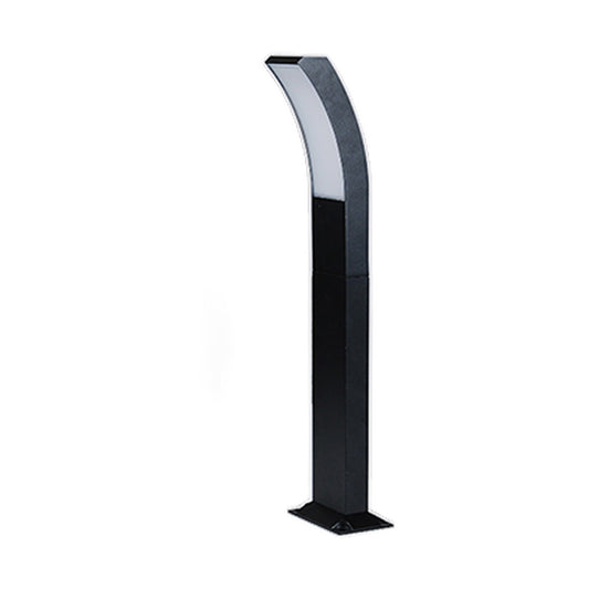 AURA Garden Bollard Light – Curved Head, Dark Grey, 80 cm (12W, Natural White 4000K)