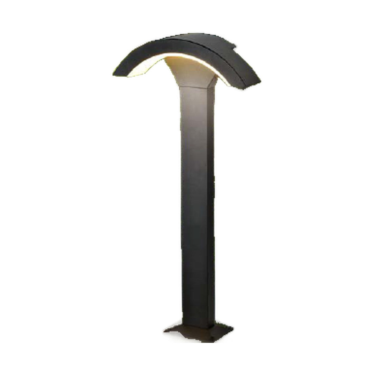 AURA Garden Pole Light – Curved Top, Dark Grey, 80 cm (24W, Warm White 3000K)