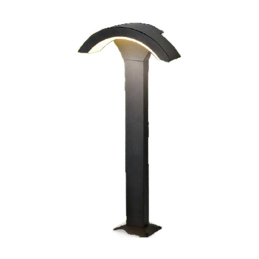 AURA Garden Pole Light – Curved Top, Dark Grey, 80 cm (24W, Warm White 3000K)