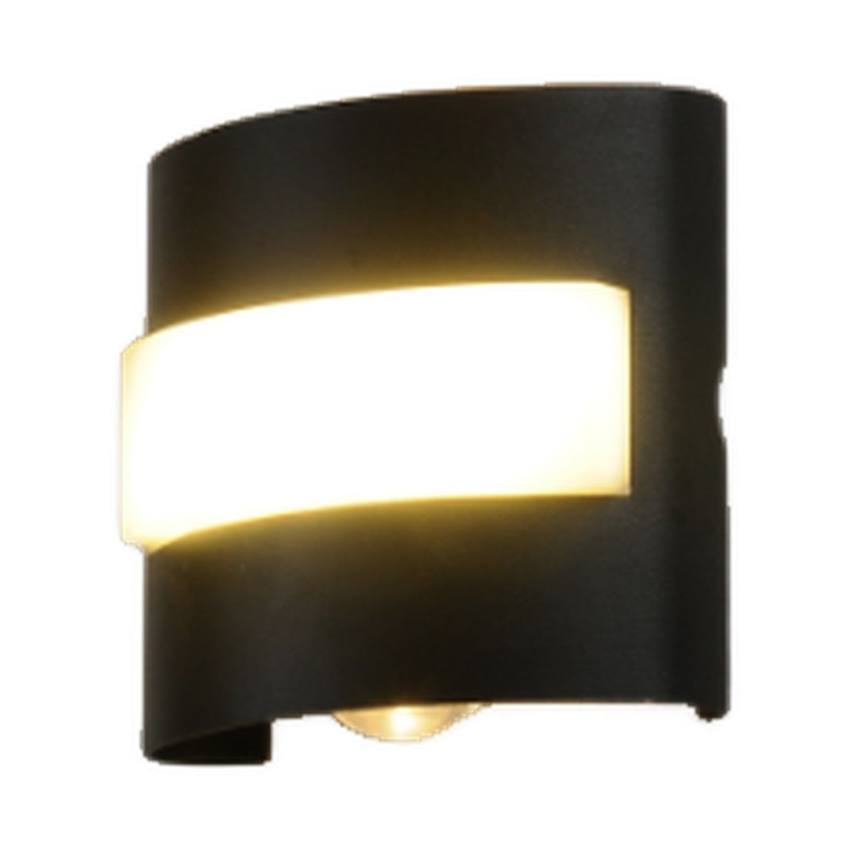 AURA Outdoor Curved Wall Light – Black, 10 cm (5W, Warm White 3000K)