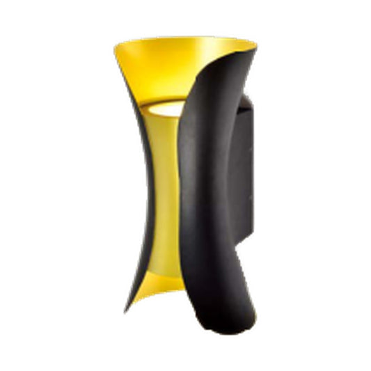 AURA Outdoor Up & Down Wall Light – Curved, Black (10W, Natural White 4000K)