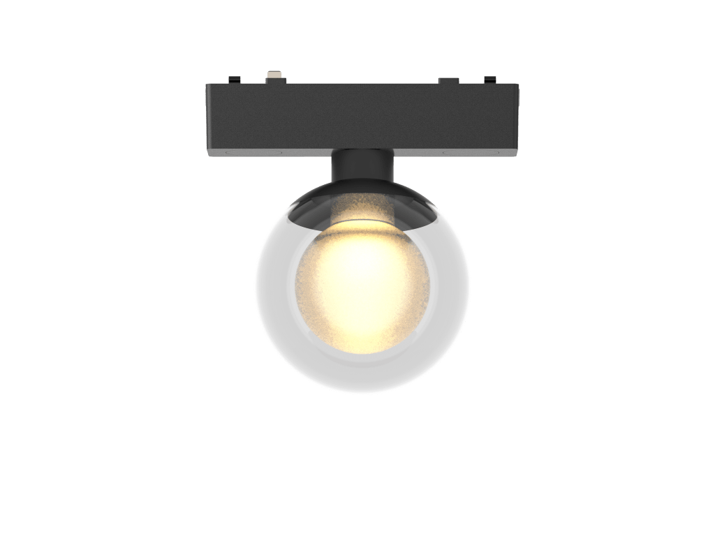 Ball Light Black 4000K DC48V 320° 6W D80*H115mm - Magnetic Track LED Light - Aura Lighting - Azar Group