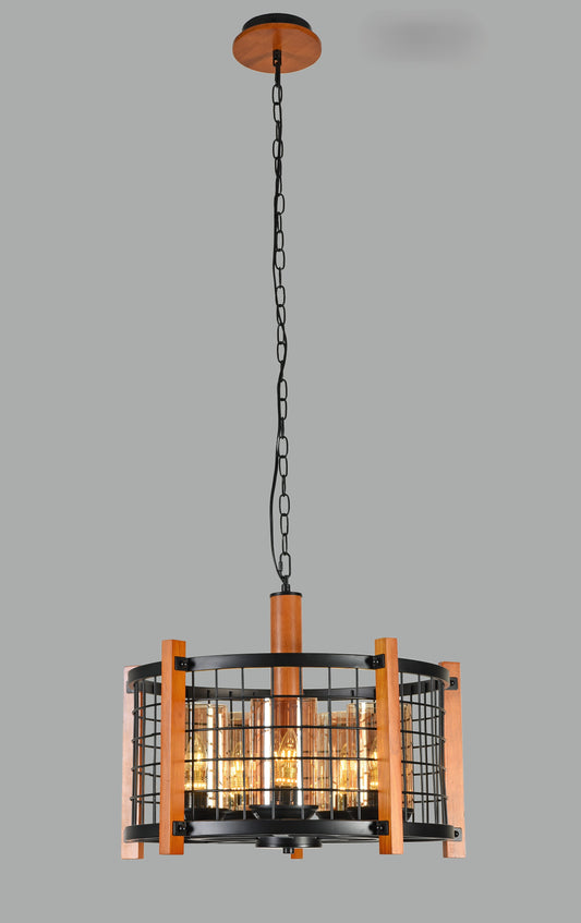 AUR-M559-6-30W-WD Industrial-Style Pendant Light with Glass Tubes