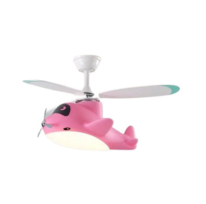 AUR-KID-661PK Pink Airplane Ceiling Light Fan for Kids Room