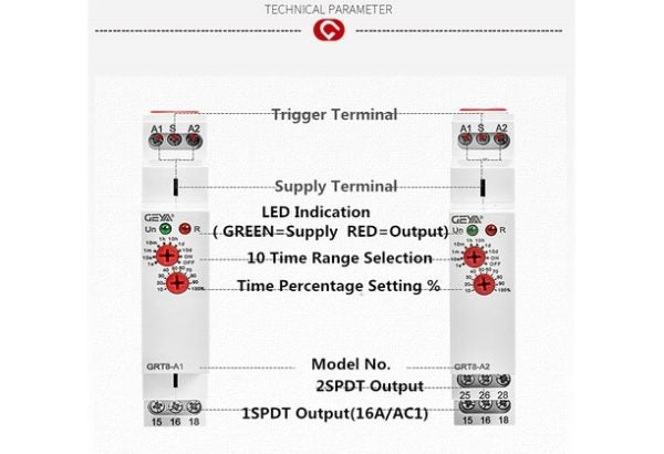 GEYA GRT8 - A1 Single Function Time Relay - GEYA - Azar Group