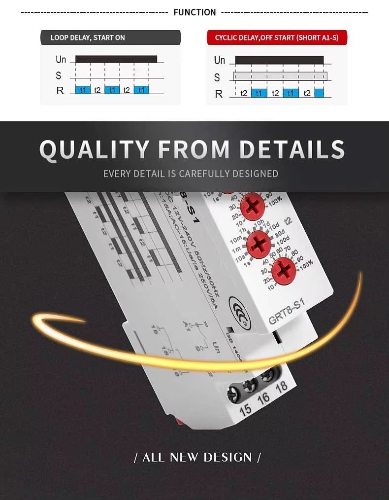 GEYA GRT8 - S1 Asymmetric Cycler Timer Relay - GEYA - Azar Group
