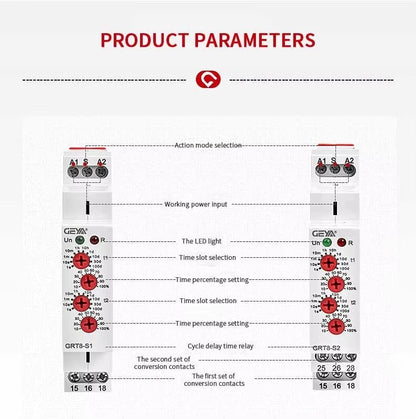 GEYA GRT8 - S1 Asymmetric Cycler Timer Relay - GEYA - Azar Group